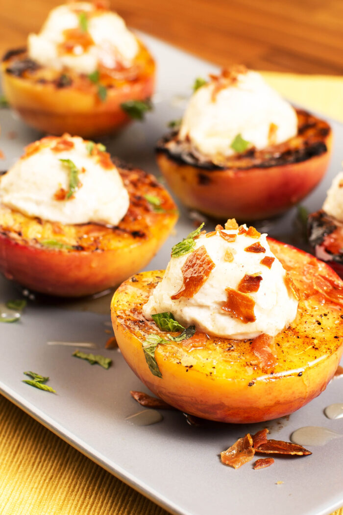 Grilled Peaches with Almond Mint Pesto: The Easiest and Tastiest Summer Recipe